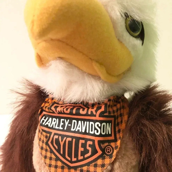 Vintage Harley Davidson Eagle Biker Hog Stuffed Animal  11 Inch Tall Plush Toy - Picture 11 of 15